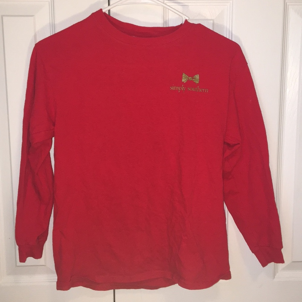 Girls 9-12 red simplysouthern holiday sweatshirt